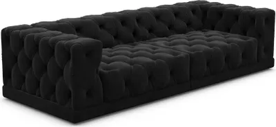 Produktbild von Samtstoff 4-Sitzer Couch Meliva Schwarz