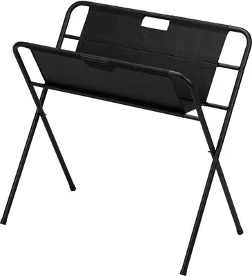 Immagine prodotto di Ibenzoa® Espositore pieghevole in metallo nero, ideale per vetrine e scaffali, dimensioni 46 x 92 x 90 cm – Portatile e salvaspazio
