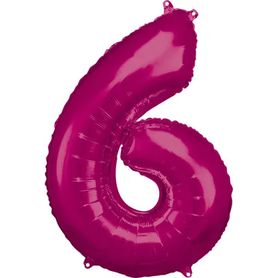 Obrázok produktu pre Fóliový balón číslo 6 ružový - 86 cm