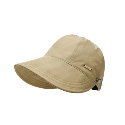Produktbild von Outdoor-Hut, Sonnenschutz, Anti-UV, breite Krempe, einfarbig, verstellbarer Kopfumfang, faltbar, leicht, für Gartenarbeit, Reisen, Sonnenhut, Khaki, Einheitsgröße