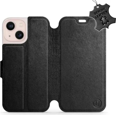 Produktbild von Echtleder Handyhülle für iPhone 13 Mini, Mobiwear Leather, Schwarz