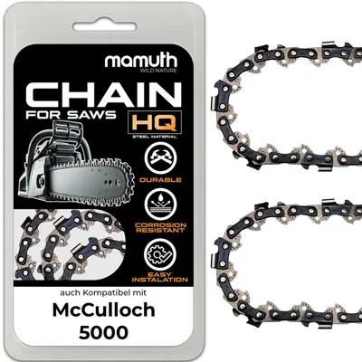 Produktbild von 2x Sägekette Kettensäge 35cm 1,3mm 3/8" 52 TG für McCulloch 5000