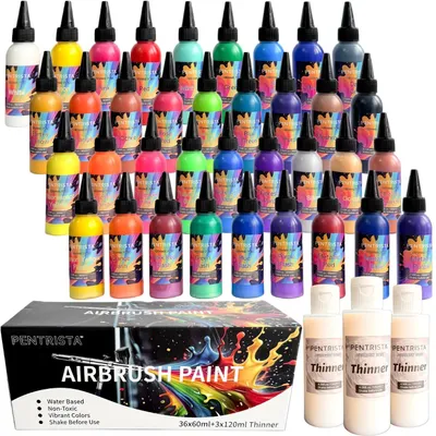 Productafbeelding van Set van 36 Kleur Airbrush Verf met Thinner voor Creatieve Projecten