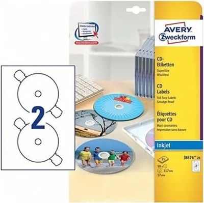 Produktbild von Avery J8676-25 Druckeretikett Weiß