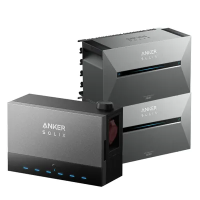 Produktbild von Anker SOLIX Power Dock + 2× Solarbank 3 E2700 Pro, bis 64,5 kWh, App-gesteuert