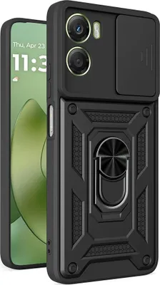 Produktbild von Motorola Moto G06 Hülle - Coverup Armor Ring Ständer Back Cover mit Kamera Schutz - Schwarz