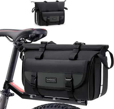 Produktbild von 18L Fahrradtasche 3 IN 1 für Gepäckträger mit Regenschutz Umhängetasche, Schwarz