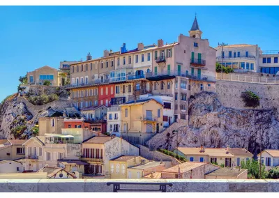 Image de Tableau sur toile bâtiments de Marseille 45x65 cm, Tableau mural moderne pour décoration intérieure