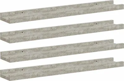 Produktbild von vidaXL Wandregale 4 Stk. Betongrau 60x9x3 cm