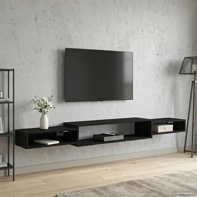 Image de vidaXL Meuble TV mural Support mural Chêne noir