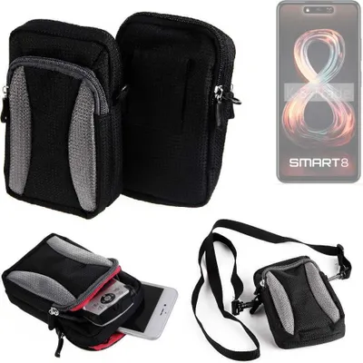Produktbild von K-S-Trade Holster Schutz Hülle kompatibel mit Infinix Smart 8 Handy Hülle Gürteltasche Umhängetasche mit Zusatzfach schwarz