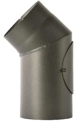 Produktbild von Ofenrohrbogen 45°, Ø 150 mm, schwarz fest mit Tür