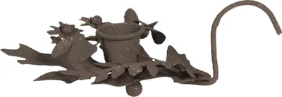 Immagine prodotto di Portacandele Clayre & Eef 13x9x3 cm Foglie di ferro marrone