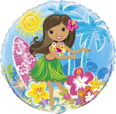 Produktbild von Unique Hula Beach Party Folienballon, 45 cm (18 Zoll), Helium und Luft geeignet