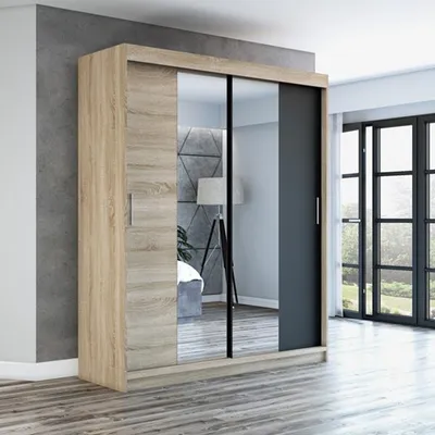 Productafbeelding van Schuifdeurkasten, 2 deuren, kast 180 cm met spiegel, model NEO