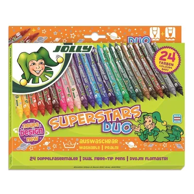 Produktbild von JOLLY SUPERSTARS DUO Filzstifte farbsortiert, 24 St.