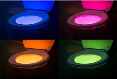 Produktbild von LED Toilettenlicht mit Bewegungsmelder WC Nachtlicht Toiletten Lampe Beleuchtung Klolicht mit Farbwechsel Batterie
