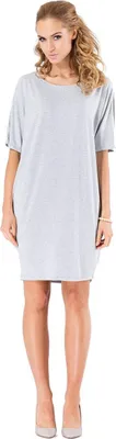 Produktbild von Damen Kleid Top Klassisch Sommerkleid Mini Kleid; Grau Meliert/S/M 36/38