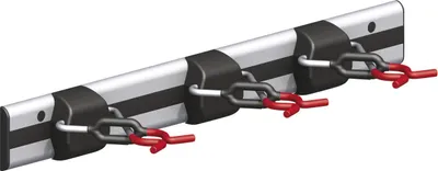 Produktbild von alfer x-star®-Set, Schiene mit Gerätehaltern 0.5 m, 500 mm rot gummiert
