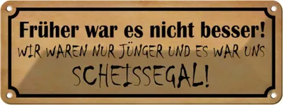 Produktbild von vianmo Blechschild 10x27 cm früher nicht besser Scheissegal Spruch Zitat
