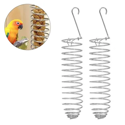 Produktbild von 2pcs Edelstahl Futterspender für Vögel ,leicht zu reinigen, hygienisch, universell für Vogelkäfige, Doppelpack für abwechslungsreiche Ernährung