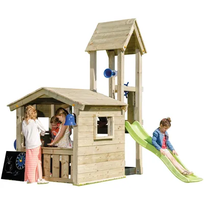 Produktbild von Spielturmking Spielturm LOOKOUT mit Rutsche - Limongrün DH759