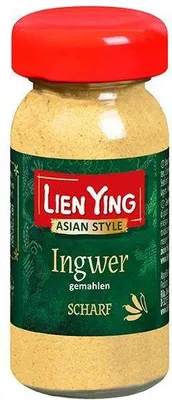 Produktbild von Lien Ying Ingwer gemahlen 20 G Glas Scharf, leicht bitter