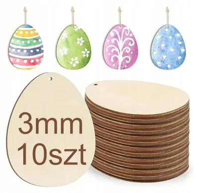 Produktbild von Dobmax Holzeier aus Sperrholz zum Basteln DIY 7,5x5cm 10 Stück