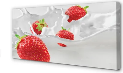 Produktbild von Leinwandbild 120x60 Wandkunst Erdbeermilch