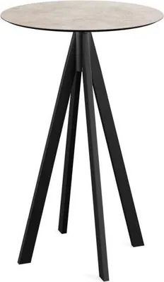 Image de Infinity - Table de bar avec structure noire et plateau en stratifié haute pression Moonstone Ø70 cm (1 pièce)