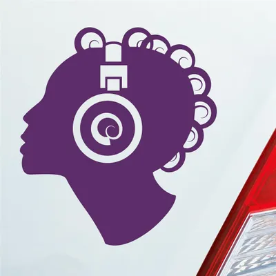 Produktbild von Auto Aufkleber Djane Musik DJ Music 10x11 cm Lila Sticker Heckscheibenaufkleber