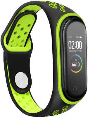 Produktbild von Strap-it Xiaomi Mi Band 6 Sportarmband (Schwarz / Grün)