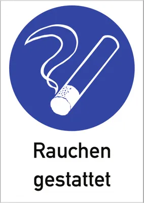 Produktbild von Dreifke® Alu-Schild "Rauchen gestattet", 21x29,7cm (BxH), 1 Stück, Praxisbewä...