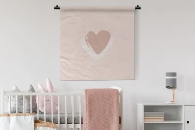 Produktbild von MuchoWow® Wandteppich Wandbehang Sommer - Herz - Pastell 90x90 cm Tapisserie Dekoration Wandtuch - Wandaufhänger