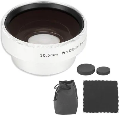 Productafbeelding van Groothoeklens 0,45x - 2-delige macro fisheye - Zilveren aluminium - Perfect voor schitterende foto's - ShopVlot