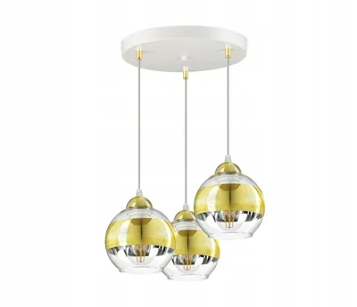 Zdjęcie produktu dla Lampa Sufitowa Żyrandol Biała Złota GLASS EZ3 LED