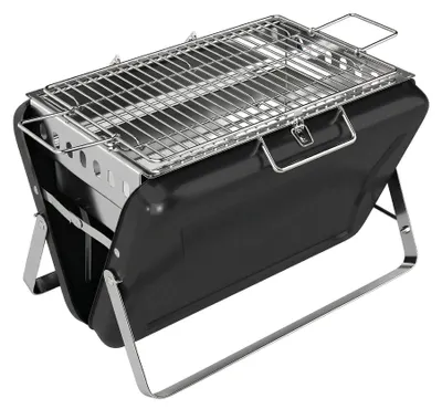 Immagine prodotto di Griglia per barbecue e affumicatura a carbone con gambe pieghevoli | Colore: nero | Dimensioni: 28x40x25,5 cm