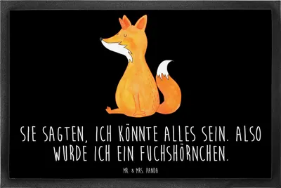 Produktbild von Mr. & Mrs. Panda Fußabtreter Einhorn Wunsch 60 x 90 cm - Schwarz - Geschenk, fußmatte, Unicorns, Fuchshörnchen, Unicorn, Schmutzmatte, Fussmatte, Schmutzfangmatte, Fuchs