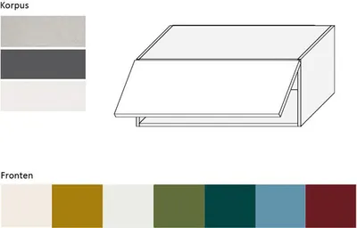 Immagine prodotto di Armadio da cucina Armadio a muro 90cm corpo grigio colore frontale RAL 9003 segnale bianco opaco (RI-W4B/90)