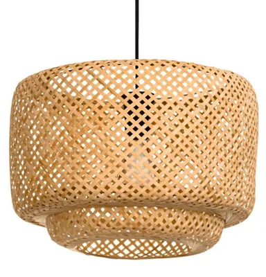 Produktbild von Eglo 43868 HETTONLE E27 Hängeleuchte Ø420mm Schwarz Natur