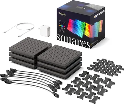 Produktbild von Twinkly Squares, Intelligentes Panel, Wi-Fi/Bluetooth, Schwarz, LED, Kunststoff, Variabel