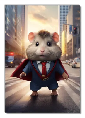 Produktbild von Wallario Poster - Super-Hamster, Kunstdruck Größe: 70 x 100 cm
