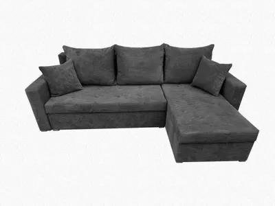 Image de Canapé d'angle Gustaw avec fonction couchage, coffre de rangement et coussins, velours côtelé Zoom 22 Graphite