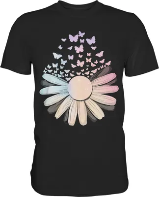 Produktbild von Gänseblume Frauen Schmetterling T-Shirt – Black / XXL