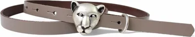Produktbild von FRONHOFER schmaler Damengürtel, Katzenkopf Tiger Gürtelschnalle Straß, 1,5 cm