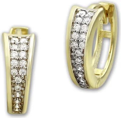 Image de GoldDream Créoles Elegance zircon blanc Femme 333 or jaune Boucles d'oreilles GDO529WY