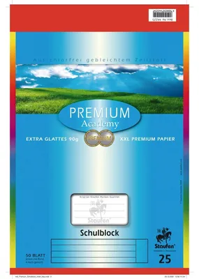 Produktbild von Schulblock Premium A4 50 Blatt liniert mit Rand