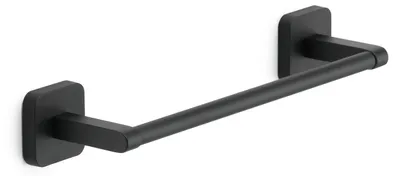 Produktbild von Handtuchhalter Bad 30 cm matt schwarz, Wandmontage mit Schrauben oder Klebeband, Edelstahl und Cromall, Tahiti