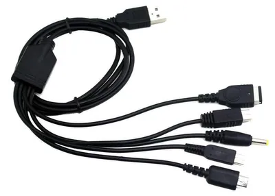 Produktbild von 5in1 USB-Kabel für 3DS / NDSi / NDSL / GBA SP / PSP / Wii U