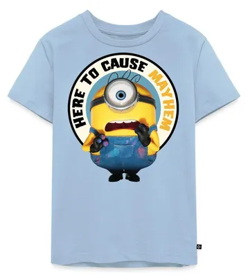 Produktbild von Spreadshirt Minions Hier Um Chaos Zu Verursachen Kinder Premium T-Shirt, 98/104 (2 Jahre), Hellblau